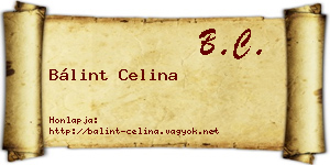 Bálint Celina névjegykártya